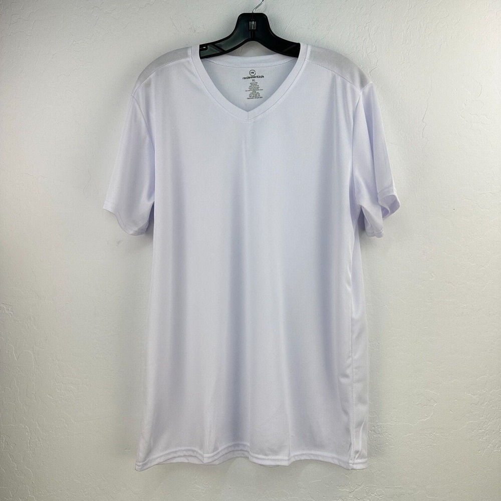 Real Essential Undershirt‎ Mens Extra Large White V-neck Short Sleeve Minimalist